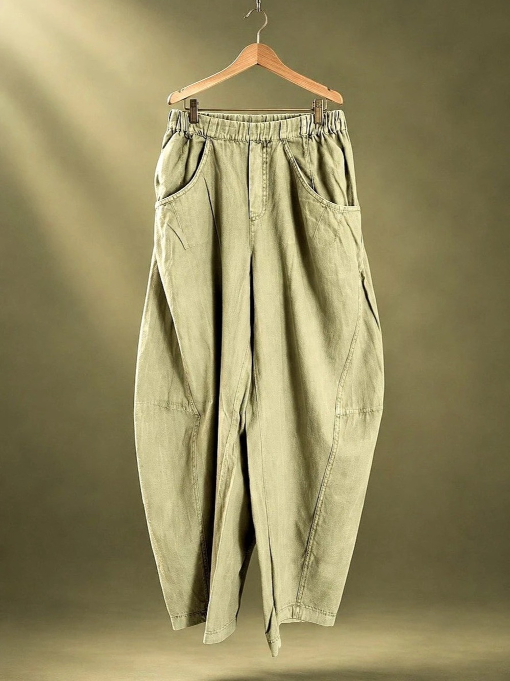 Free People Lex Pull-On Barrel Pants Green Small